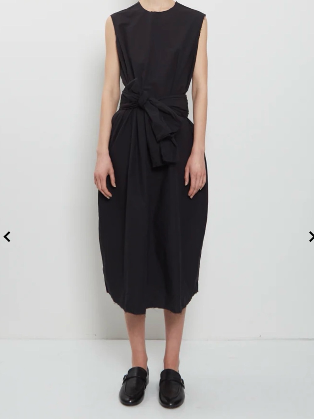SCHA Sleeveless Raw Edge Cotton Dress